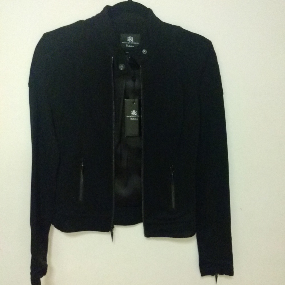 NWT! ROCK & REPUBLIC BLACK MOTO JACKET